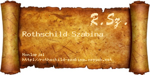 Rothschild Szabina névjegykártya